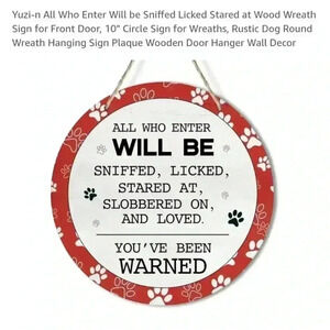 Unbranded Dog Paw Print Sign‎ 10*10 inch Red White